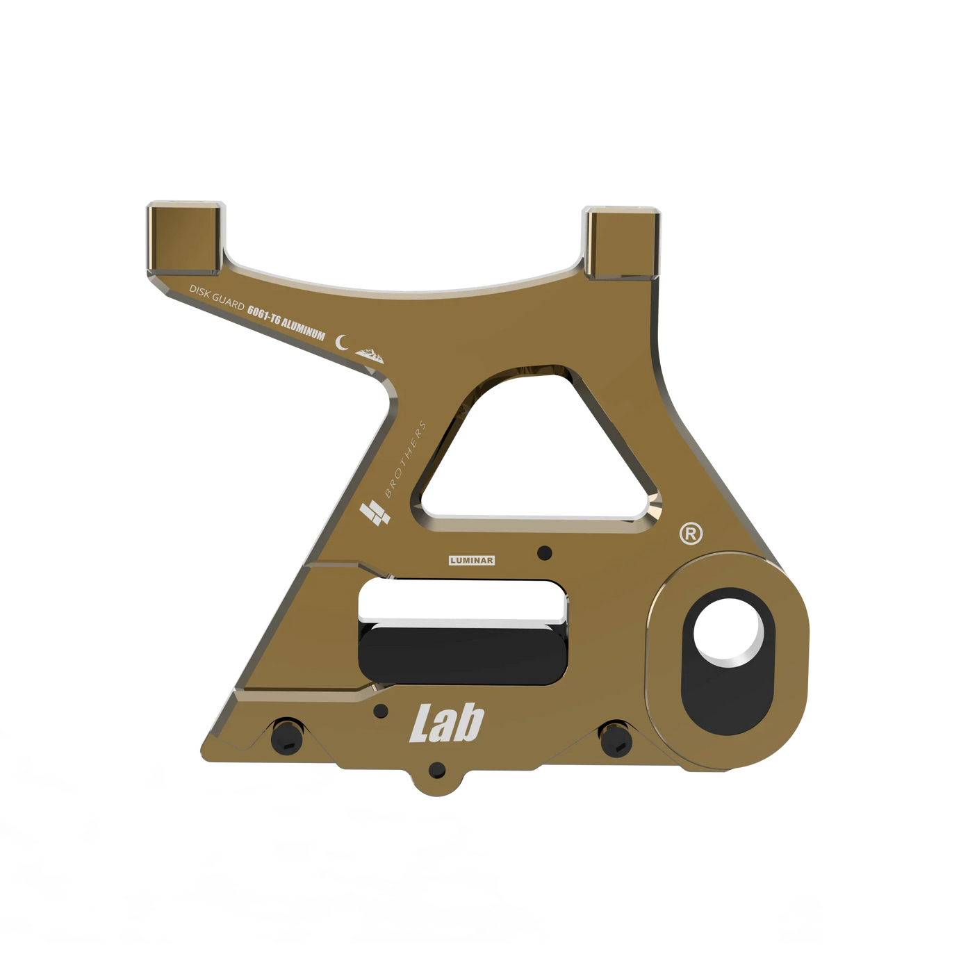 IZI Brothers caliper mount for Sur-Ron Light Bee swingarm - copper exterior front view