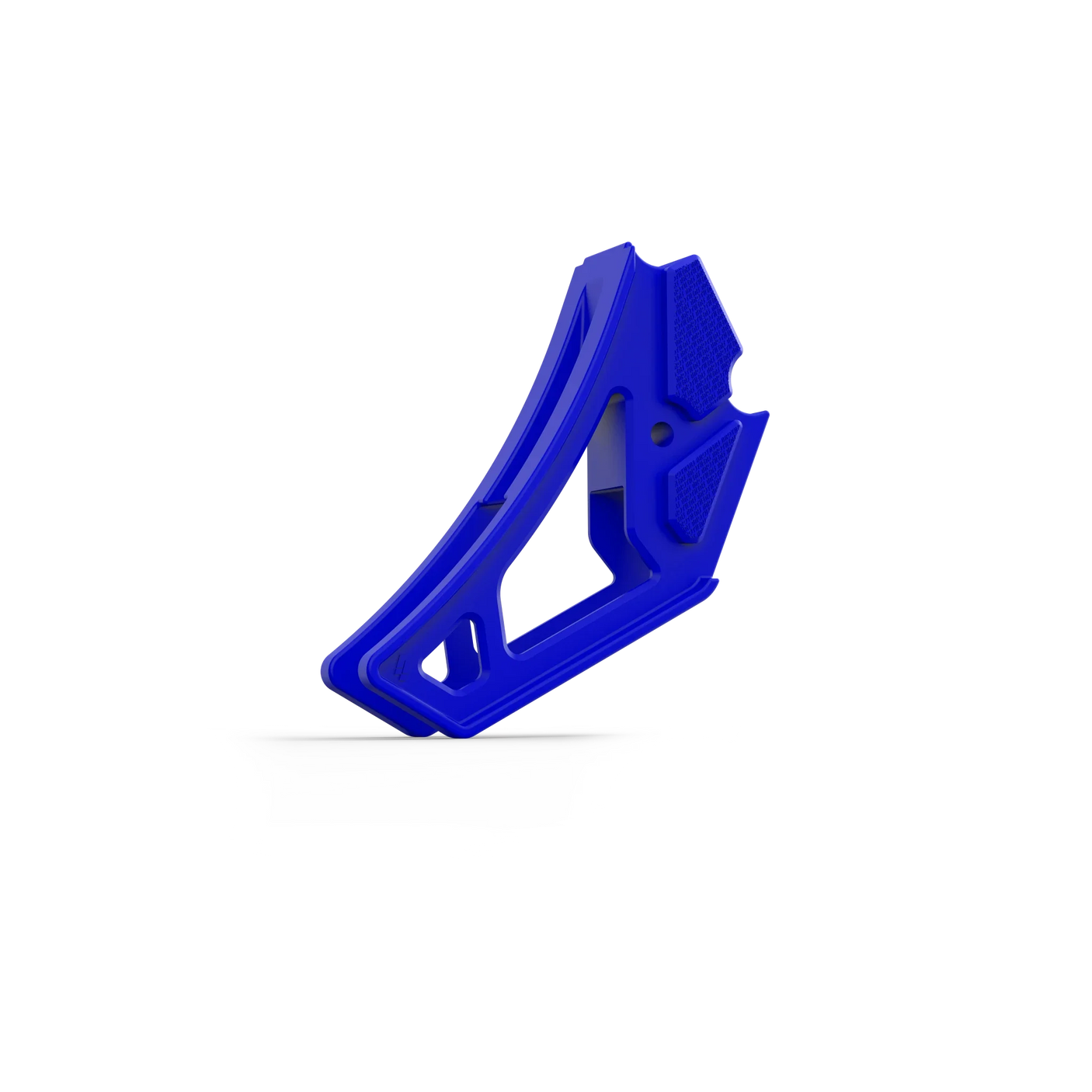 IZI Brothers nylon chain guide for Sur-Ron Light Bee swingarm - blue front view