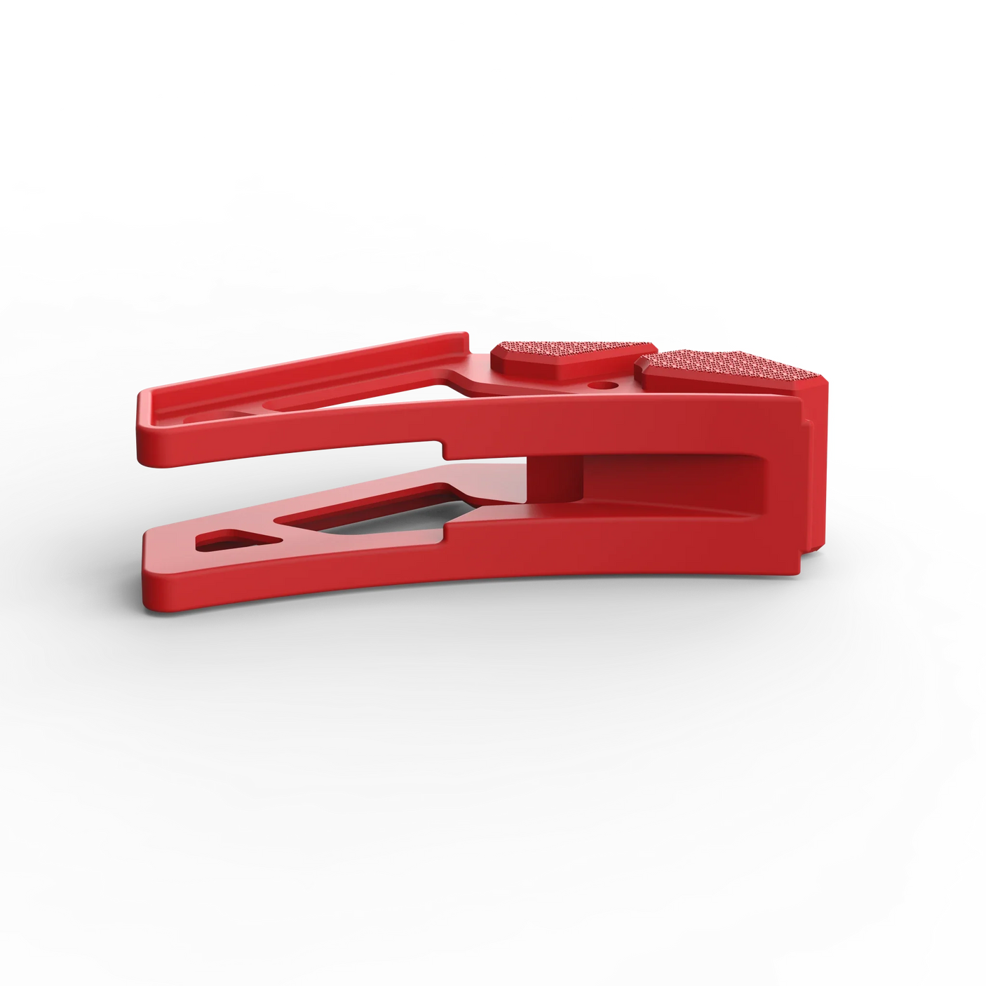 IZI Brothers nylon chain guide for Sur-Ron Light Bee swingarm - red laid flat top view