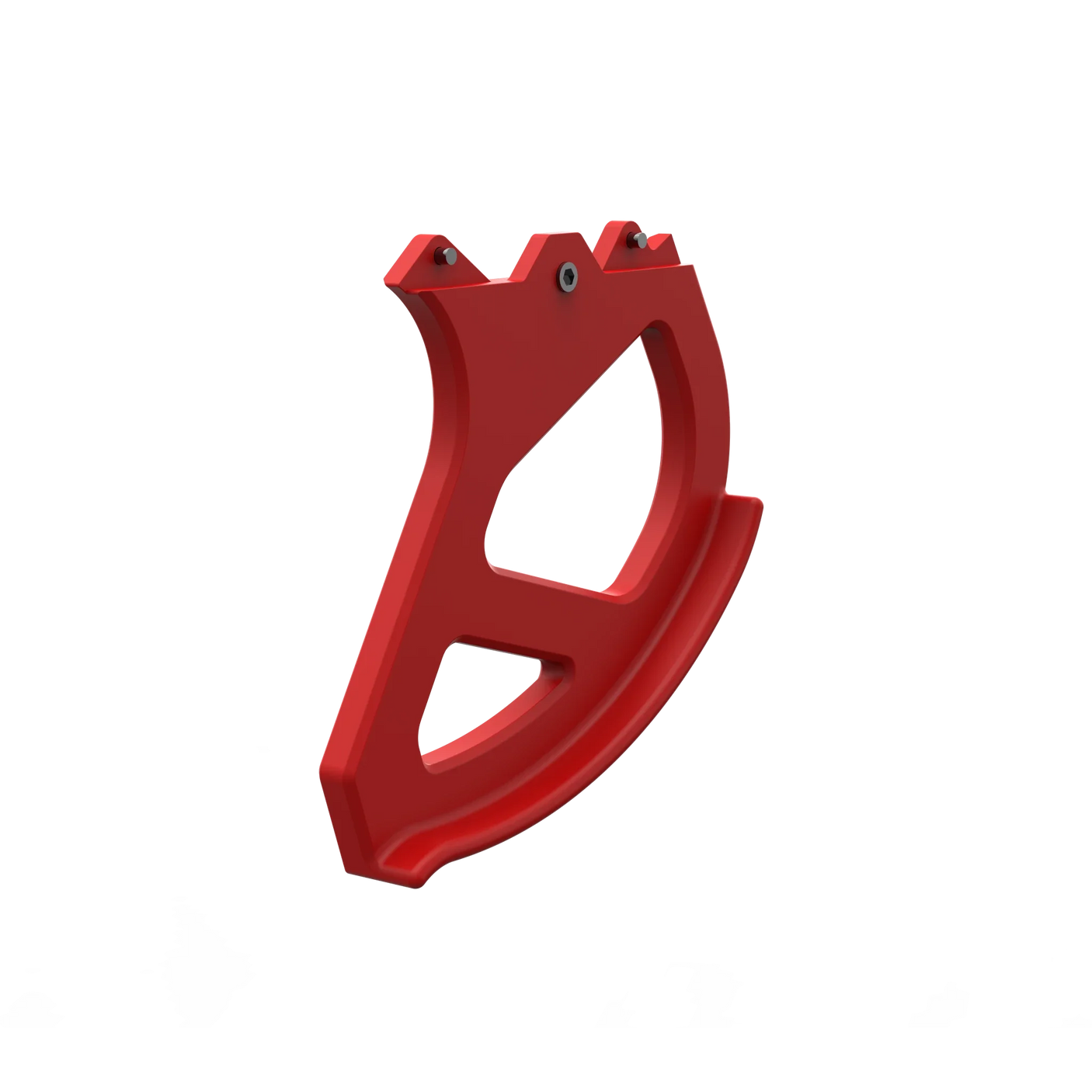 IZI Brothers Nylon Disk Guard for Sur-Ron Light Bee swingarm - red 3/4 profile view