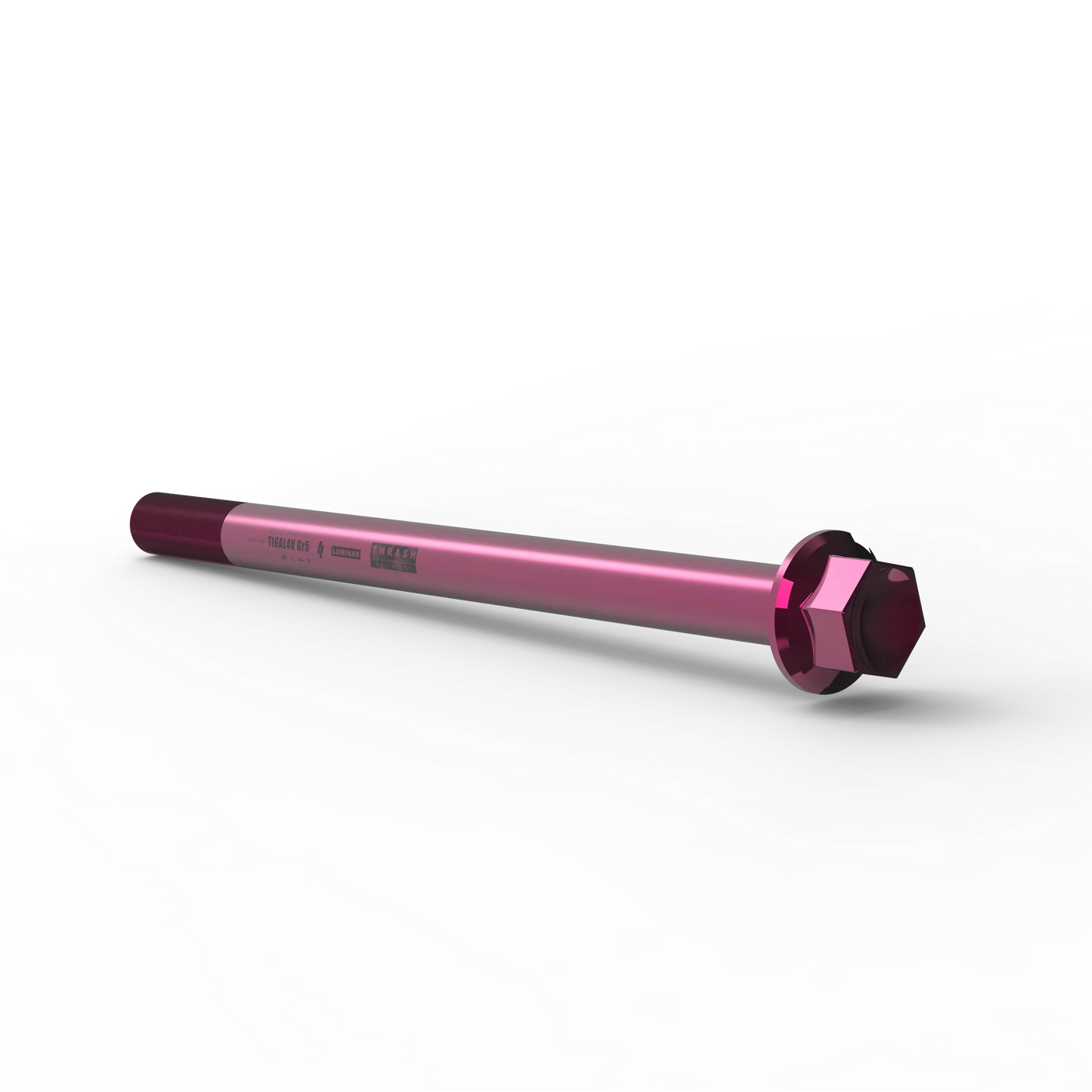 IZI Brothers Rear Axle #1 for Sur-Ron LBX - pink 3/4 profile view