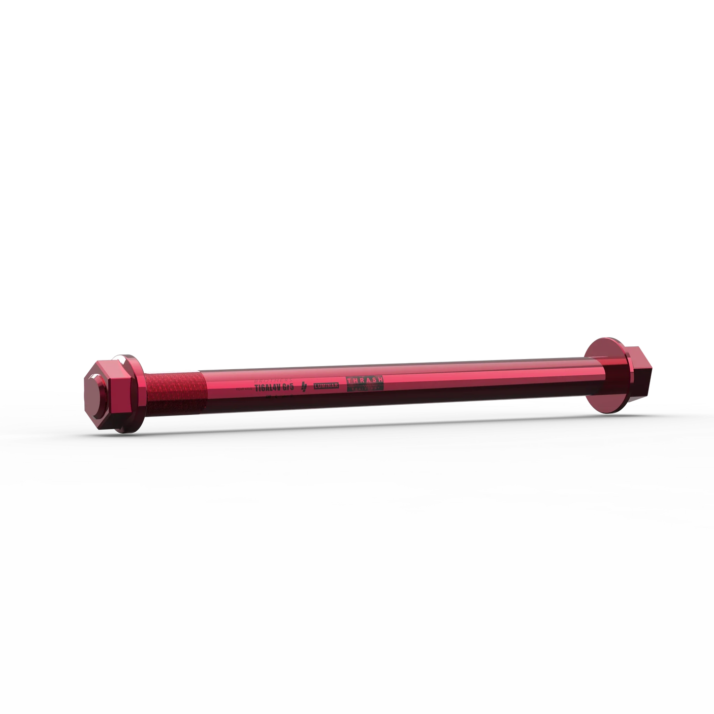 IZI Brothers Rear Axle #2 for Sur-Ron Light Bee - red 1/4 profile view
