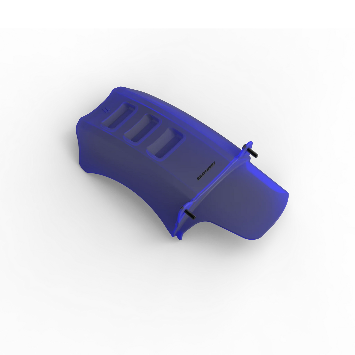 IZI Brothers Mud Guard for Sur-Ron Light Bee swingarm - blue 3/4 angled view