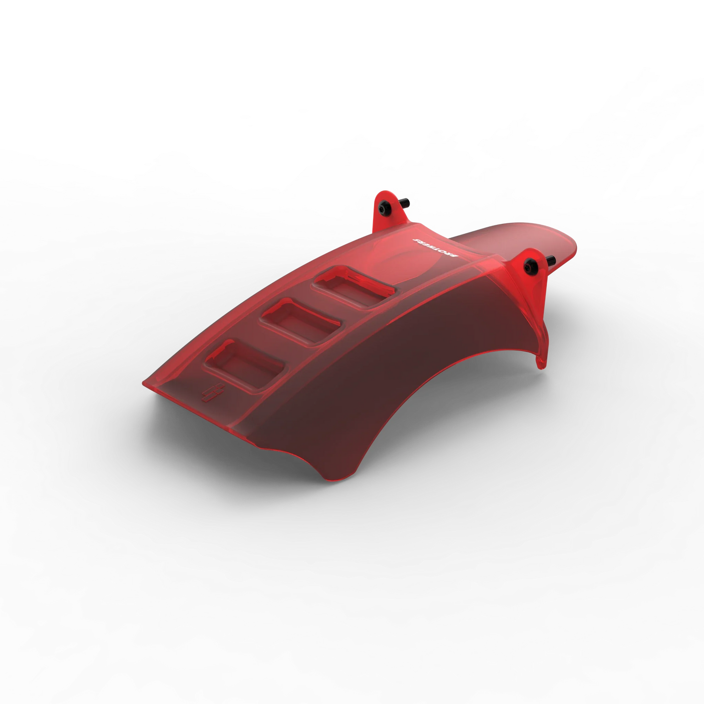 IZI Brothers Mud Guard for Sur-Ron Light Bee swingarm - red 1/4 angled view