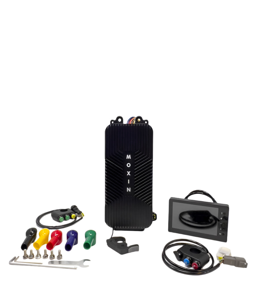 Moxin wheelie controller 60 kw - with connectors and cables on a white background