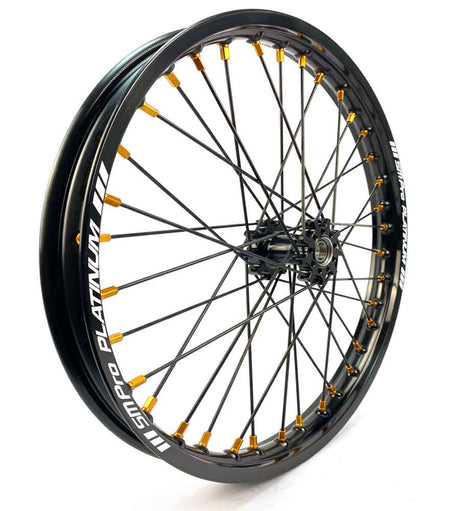 SM Pro Light Bee Wheelset – Black Rim and Golden Nipples - EVFREAKS SM Pro Light Bee Wheelset – Black Rim and Golden Nipples