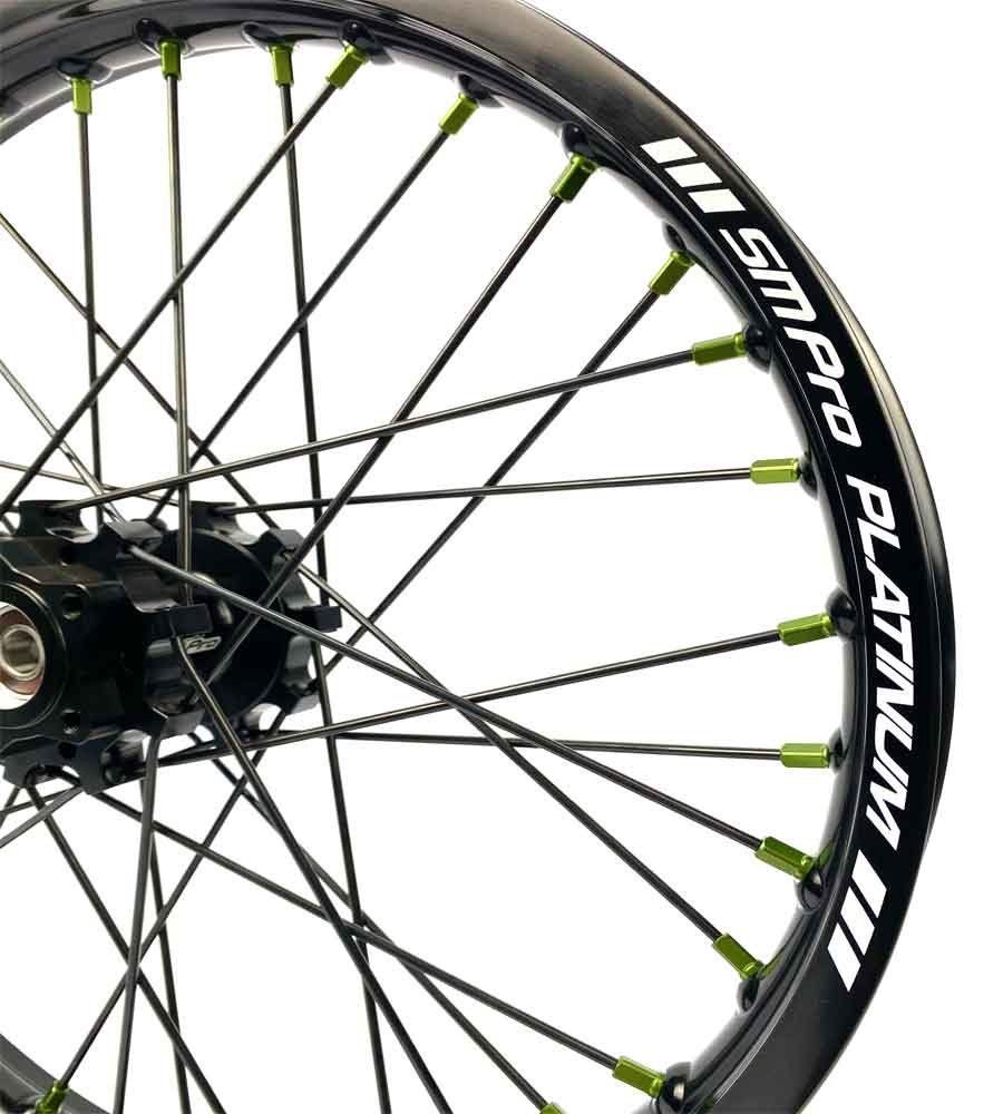 SM Pro Light Bee Wheelset – Black Rim and Green Nipples - EVFREAKS SM Pro Light Bee Wheelset – Black Rim and Green Nipples