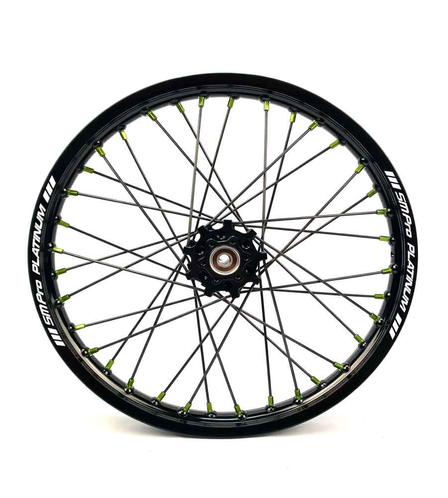 SM Pro Light Bee Wheelset – Black Rim and Green Nipples - EVFREAKS SM Pro Light Bee Wheelset – Black Rim and Green Nipples