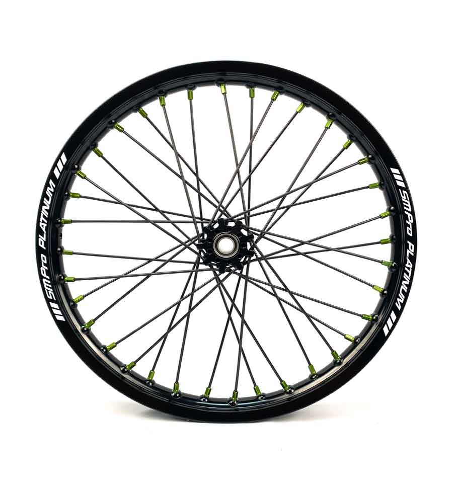 SM Pro Light Bee Wheelset – Black Rim and Green Nipples - EVFREAKS SM Pro Light Bee Wheelset – Black Rim and Green Nipples