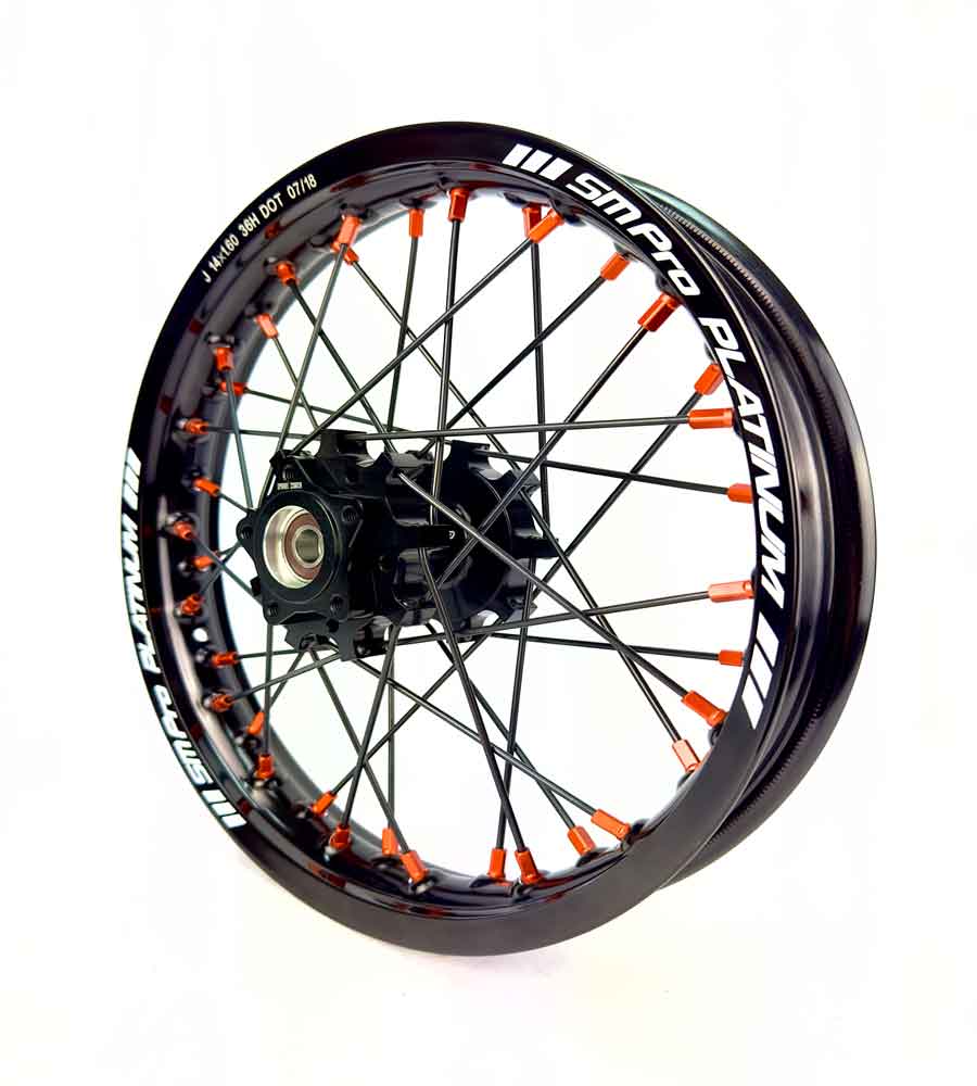 SM Pro Light Bee Wheelset – Black Rim and Orange Nipples - EVFREAKS SM Pro Light Bee Wheelset – Black Rim and Orange Nipples