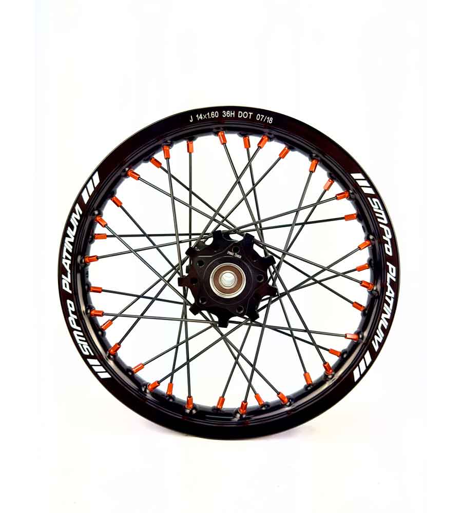 SM Pro Light Bee Wheelset – Black Rim and Orange Nipples - EVFREAKS SM Pro Light Bee Wheelset – Black Rim and Orange Nipples