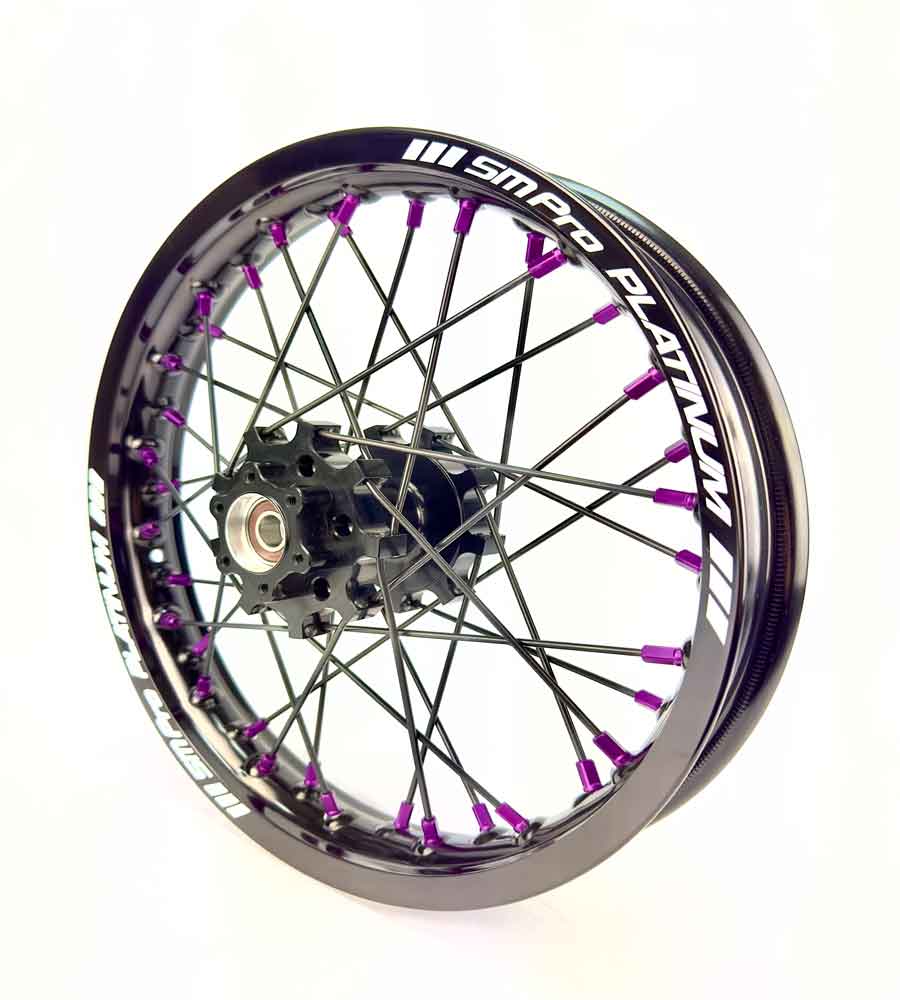 SM Pro Light Bee Wheelset – Black Rim and Purple Nipples - EVFREAKS SM Pro Light Bee Wheelset – Black Rim and Purple Nipples