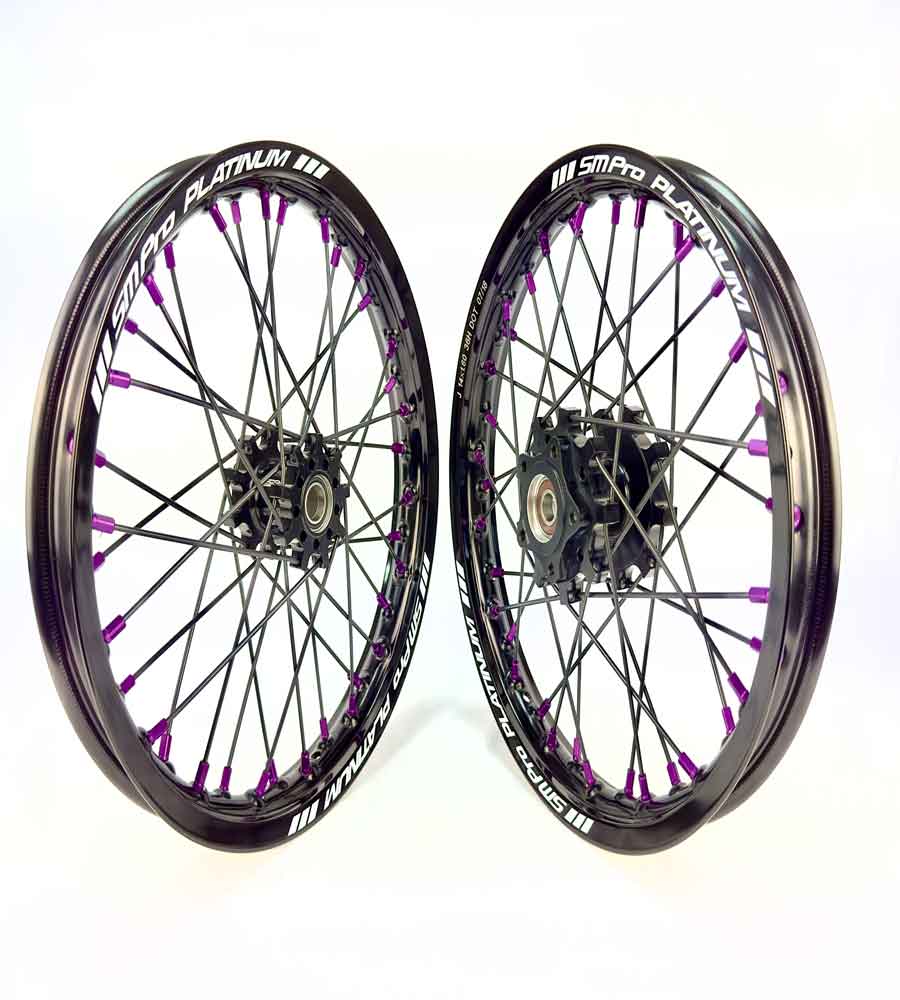 SM Pro Light Bee Wheelset – Black Rim and Purple Nipples - EVFREAKS SM Pro Light Bee Wheelset – Black Rim and Purple Nipples