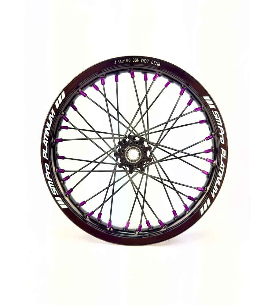 SM Pro Light Bee Wheelset – Black Rim and Purple Nipples - EVFREAKS SM Pro Light Bee Wheelset – Black Rim and Purple Nipples