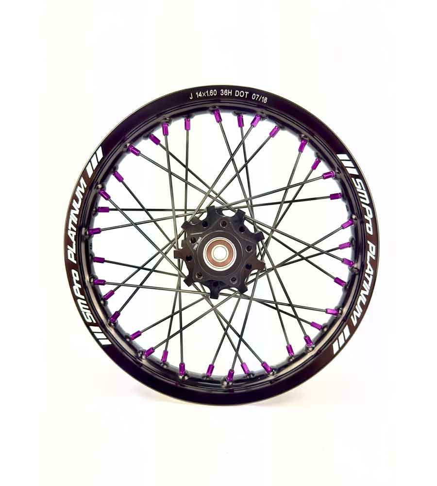SM Pro Light Bee Wheelset – Black Rim and Purple Nipples - EVFREAKS SM Pro Light Bee Wheelset – Black Rim and Purple Nipples