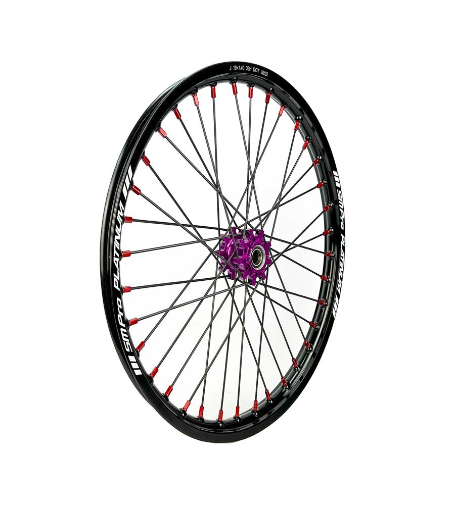 SM Pro Light Bee Wheelset – Purple Black Hub and Red Nipples - EVFREAKS SM Pro Light Bee Wheelset – Purple Black Hub and Red Nipples