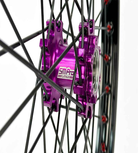 SM Pro Light Bee Wheelset – Purple Black Hub and Red Nipples - EVFREAKS SM Pro Light Bee Wheelset – Purple Black Hub and Red Nipples
