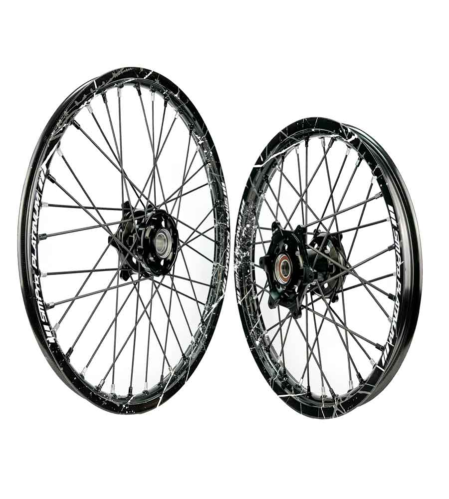SM Pro Light Bee Wheelset – Splatterkote and Black and White Nipples - EVFREAKS SM Pro Light Bee Wheelset – Splatterkote and Black and White Nipples