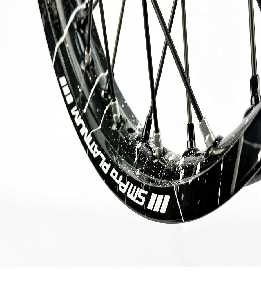 SM Pro Light Bee Wheelset – Splatterkote and Black and White Nipples - EVFREAKS SM Pro Light Bee Wheelset – Splatterkote and Black and White Nipples