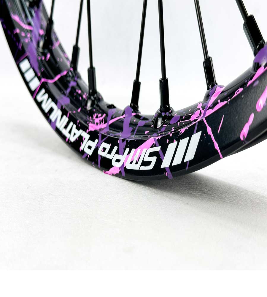 SM Pro Light Bee Wheelset – Splatterkote and Black Nipples - EVFREAKS SM Pro Light Bee Wheelset – Splatterkote and Black Nipples