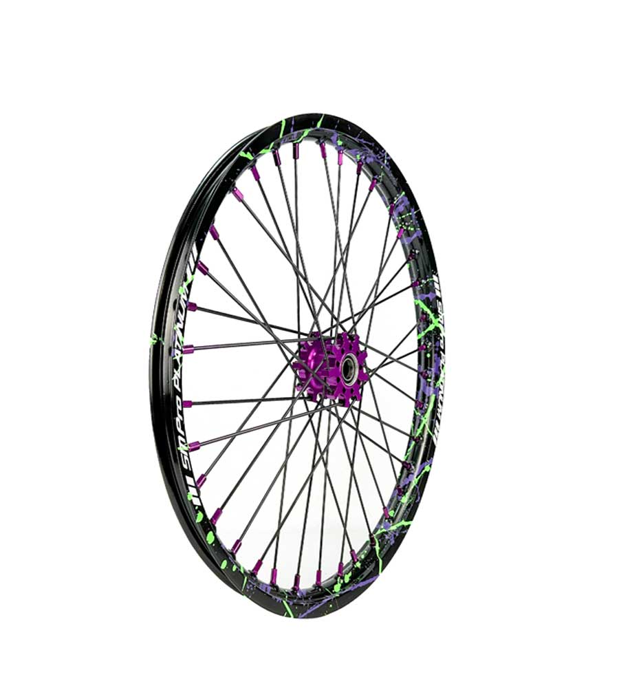 SM Pro Light Bee Wheelset – Splatterkote and Purple Nipples - EVFREAKSSM Pro Light Bee Wheelset – Splatterkote and Purple Nipples