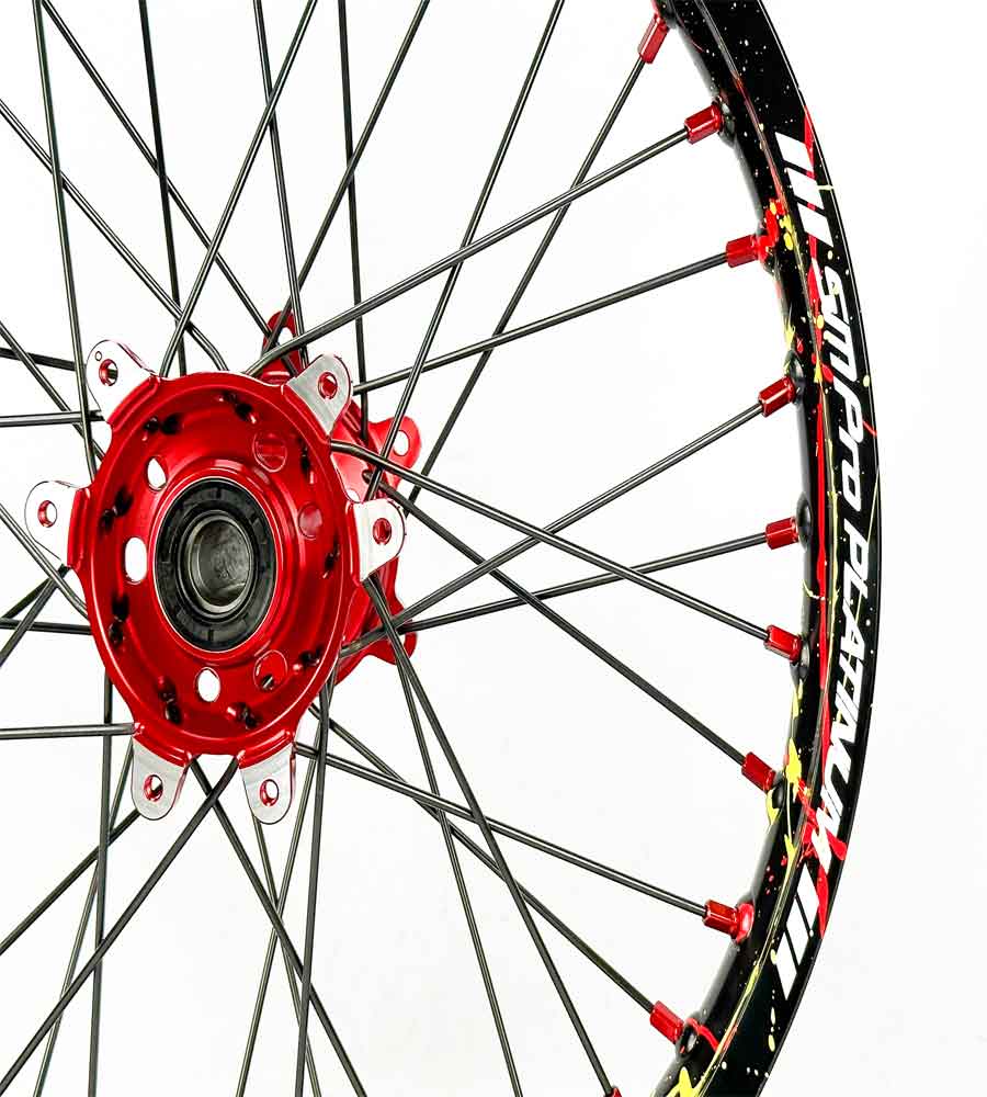 SM Pro Ultra Bee Wheels – USMC Red Sunflower Yellow Rim and Black Spokes - EVFREAKSSM Pro Ultra Bee Wheels – USMC Red Sunflower Yellow Rim and Black Spokes