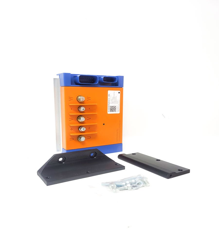 ASI BAC4000 controller with 3D-printed PETG mounting brackets and bolts for Sur-Ron Light Bee