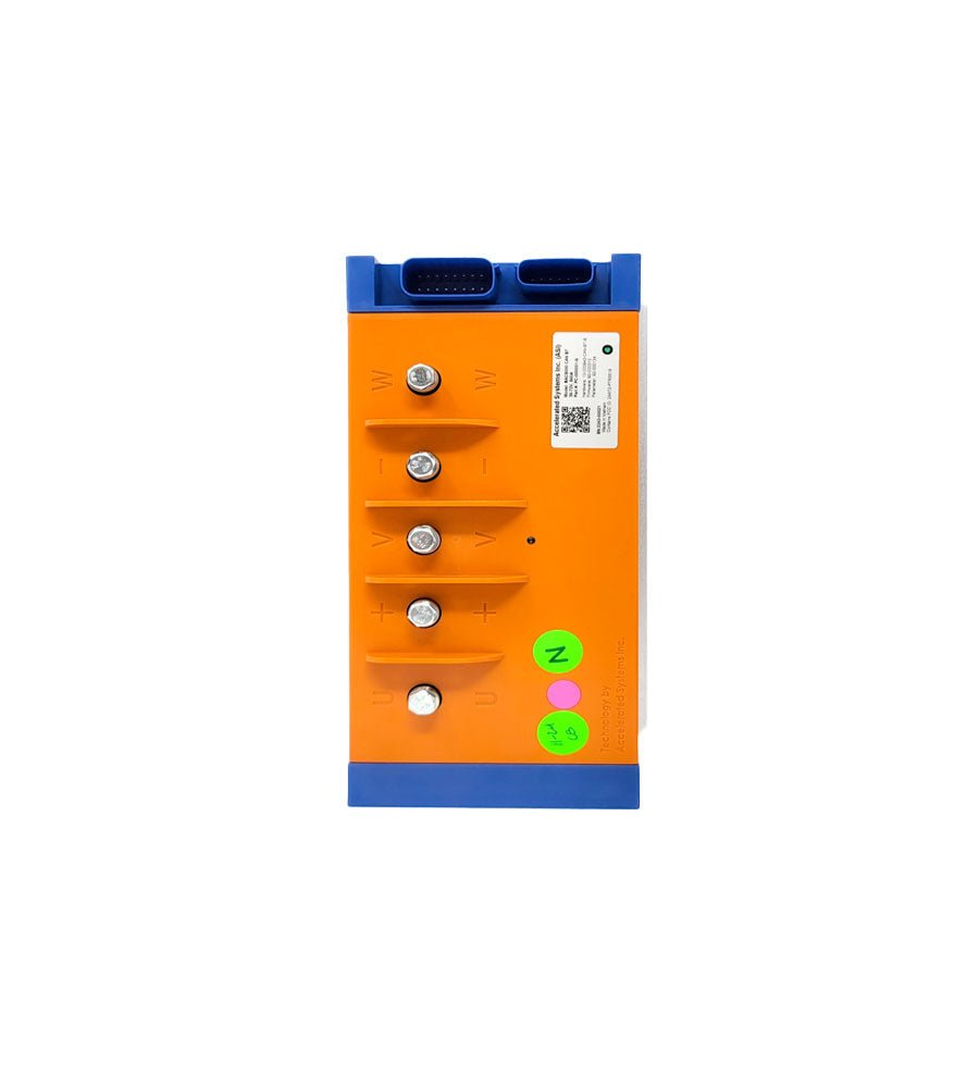 ASI BAC8000 controller for Sur-Ron Light Bee – front view showing phase and battery terminals