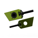 IZI Brothers axle blocks for Sur-Ron Light Bee swingarm - green interior front view