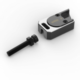 IZI Brothers axle blocks for Sur-Ron Light Bee swingarm - raw top view of one disassembled piece exterior side