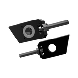 IZI Brothers axle blocks for Sur-Ron Light Bee swingarm - raw black interior front view of both pieces