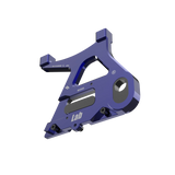 IZI Brothers caliper mount for Sur-Ron Light Bee swingarm - blue 3/4 exterior side view