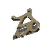 IZI Brothers caliper mount for Sur-Ron Light Bee swingarm - copper 3/4 exterior profile view