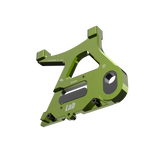 IZI Brothers caliper mount for Sur-Ron Light Bee swingarm - green 3/4 exterior profile view