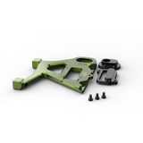 IZI Brothers caliper mount for Sur-Ron Light Bee swingarm - green exploded top-down exterior view