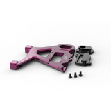 IZI Brothers caliper mount for Sur-Ron Light Bee swingarm - pink exploded top-down exterior view