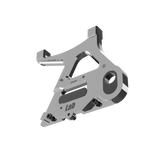 IZI Brothers caliper mount for Sur-Ron Light Bee swingarm - raw 3/4 exterior side view