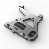 IZI Brothers caliper mount for Sur-Ron Light Bee swingarm - raw top-down exterior view