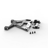 IZI Brothers caliper mount for Sur-Ron Light Bee swingarm - raw top-down exploded exterior view