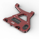 IZI Brothers caliper mount for Sur-Ron Light Bee swingarm - red top-down exterior view