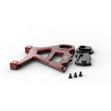 IZI Brothers caliper mount for Sur-Ron Light Bee swingarm - red exploded top-down exterior view