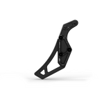 IZI Brothers complete chain guide for Sur-Ron Light Bee swingarm - black top angled side view