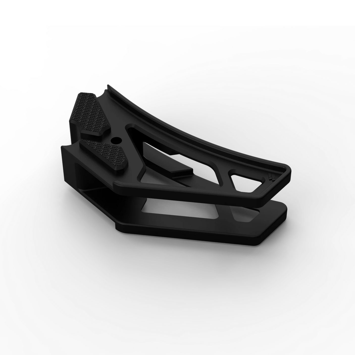 IZI Brothers nylon chain guide for Sur-Ron Light Bee swingarm - black top front view