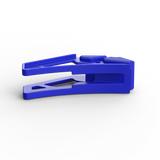 IZI Brothers nylon chain guide for Sur-Ron Light Bee swingarm - blue laid flat top view