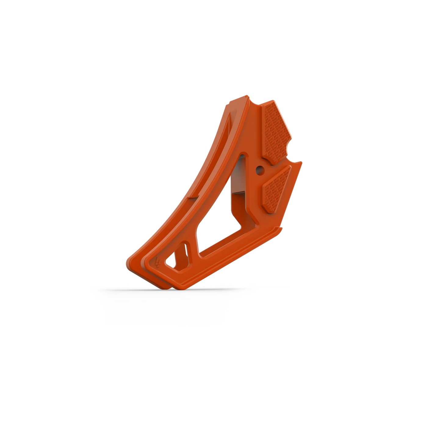 IZI Brothers nylon chain guide for Sur-Ron Light Bee swingarm - orange front view