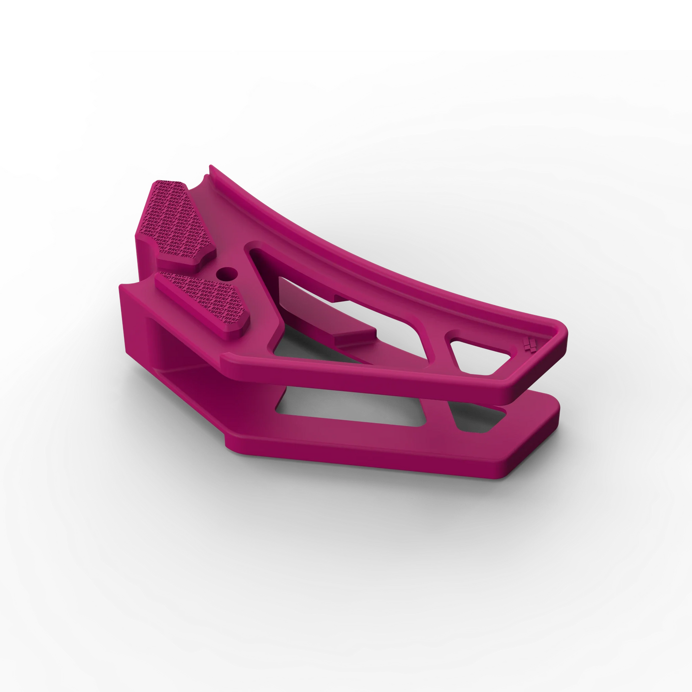 IZI Brothers nylon chain guide for Sur-Ron Light Bee swingarm - pink top view