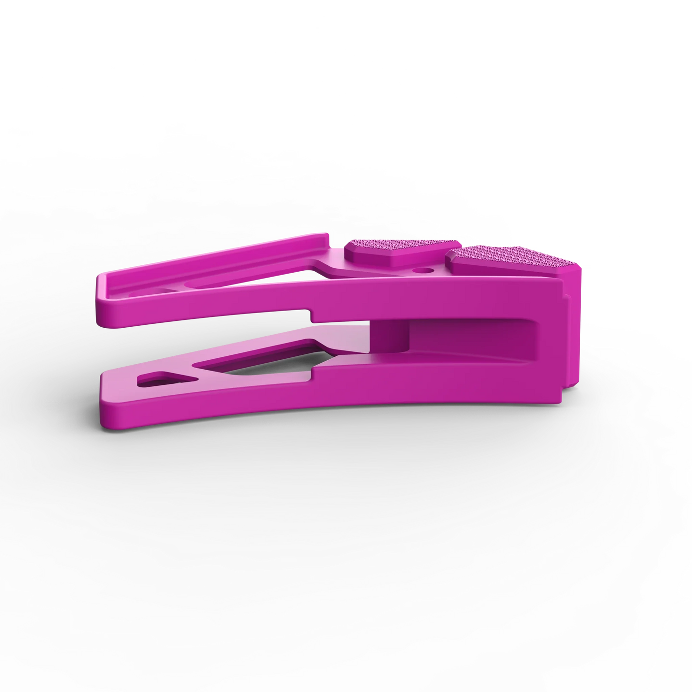 IZI Brothers nylon chain guide for Sur-Ron Light Bee swingarm - pink laid flat top view