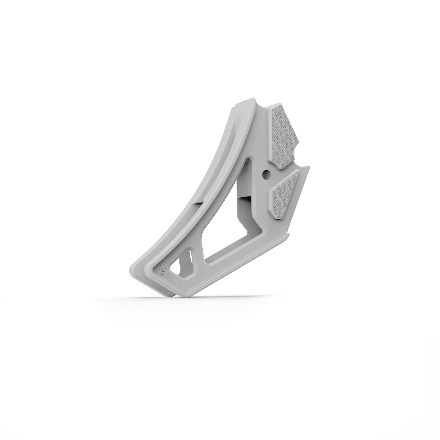 IZI Brothers nylon chain guide for Sur-Ron Light Bee swingarm - white front view