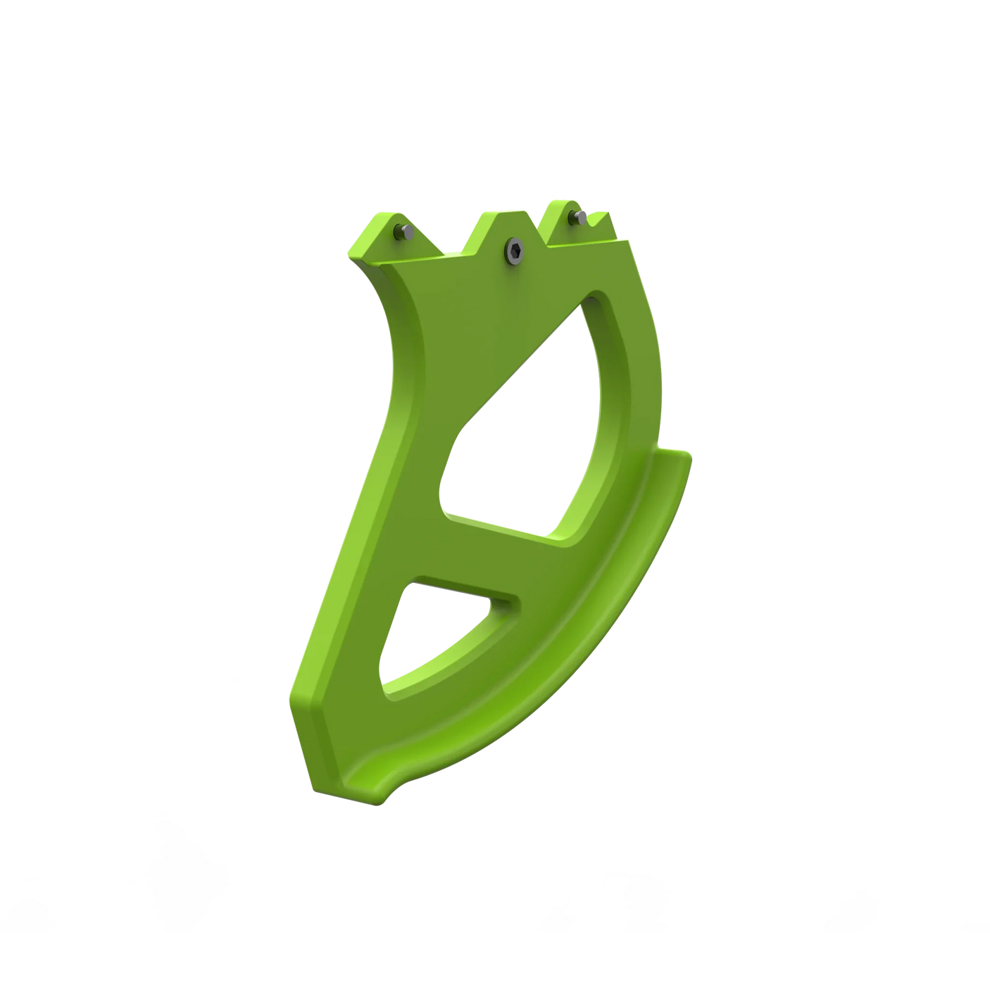 IZI Brothers Nylon Disk Guard for Sur-Ron Light Bee swingarm - green 3/4 profile view