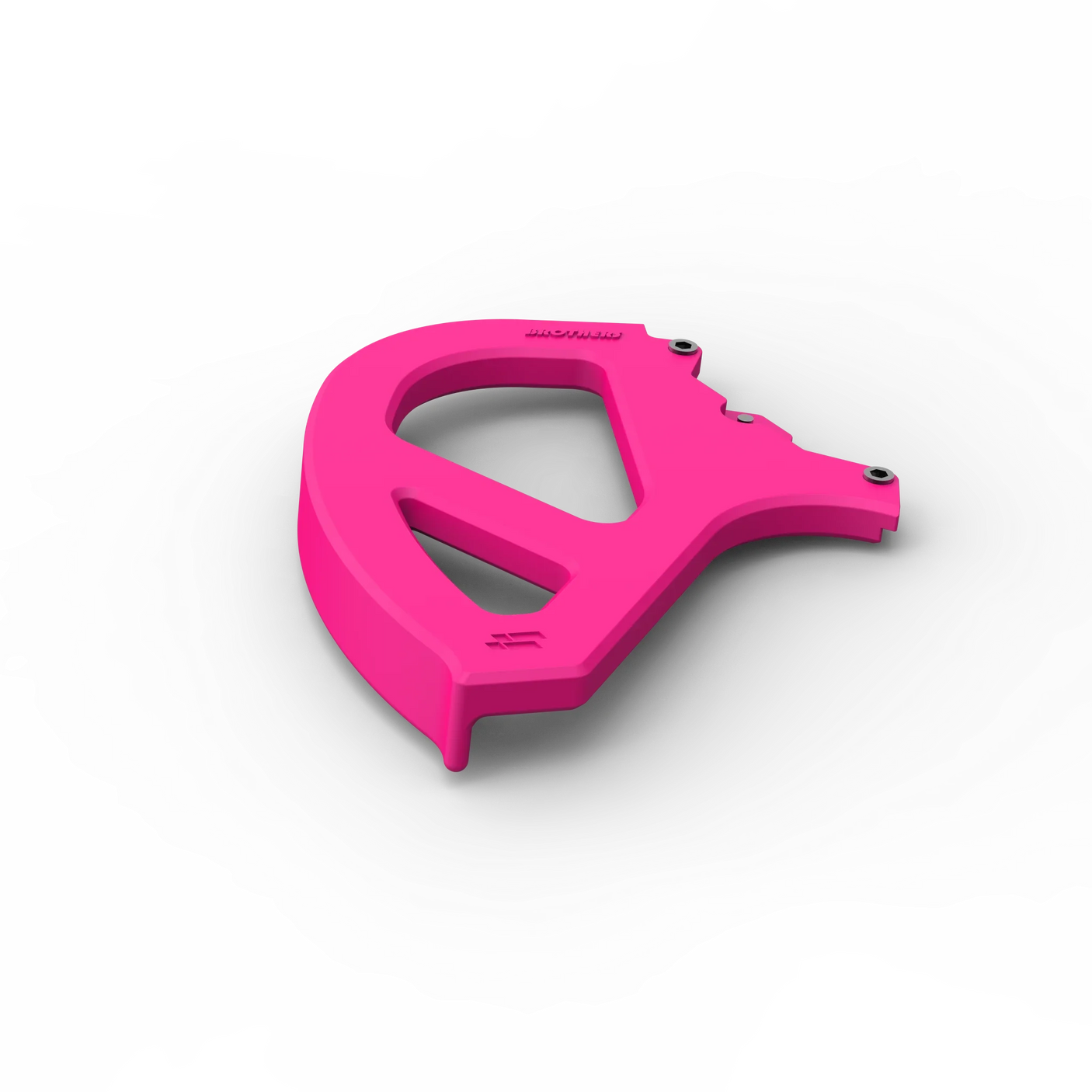 IZI Brothers Nylon Disk Guard for Sur-Ron Light Bee swingarm - pink top angled view